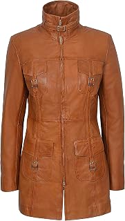 New 'Mistress' Ladies Tan Gothic Style Fitted Real Lambskin Leather Jacket Coat 1310
