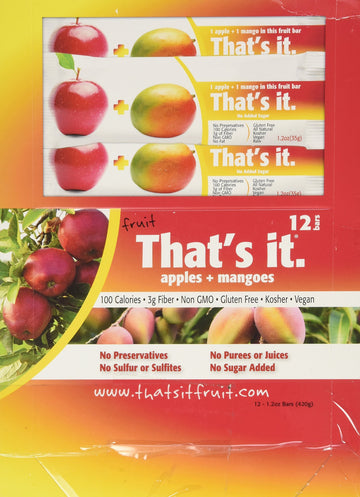 Apple Bar by That's It – 1.2 Ounce (Pack of 12), Pack of 12, Model 117597