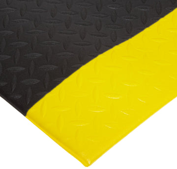 508 PVC Diamond Cushion Anti-Fatigue Floor Mat by Notrax – 2' Width x 3' Length, Polyvinyl Chloride (PVC), Black/Yellow, Model 508S0023BY