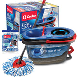 RinseClean Spin Mop & Bucket System + 1 Extra Mop Head | Clean with Clean Water | Removes 99% of Bacteria by O-Cedar – Clean with Clean Water, Plastic, Model 169451