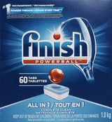 All-in-One Dishwasher Detergent Powerball Tablets by Finish – 54 Count (Pack of 1), Model 81158BX