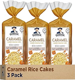 Quaker Large Rice Cakes, Caramel, Pack of 3