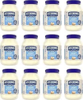 HELLMANN'S Mayonnaise For a Creamy Condiment Light Mayo Made With 100% Cage-Free Eggs 30 oz, Pack of 12