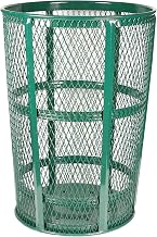 Witt Industries EXP-52GN Steel 48-Gallon Outdoor Waste Receptacle, Round, 23" Diameter x 33" Height, Green