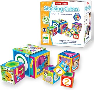 The Learning Journey Learning Journey International LLC Play & Learn - Stacking Cubes - STEM Toddler Toys & Gifts for Boys & Girls Ages 12 Months and Up - Mind Building Developmental Learning Toy, Multi (100257)