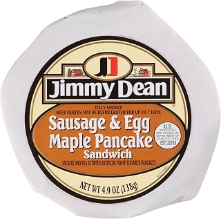 Jimmy Dean Sausage and Egg Maple Pancake Sandwich, 4.9 oz, (Pack of 12)