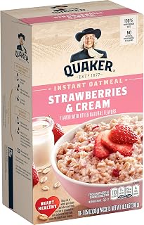Quaker Instant Oatmeal, Strawberries And Cream, 10.5 Oz