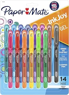 Paper Mate InkJoy Gel Pens, Medium Point (0.7mm), Assorted Colors, Capped, 14 Count - Journaling, Note-Taking, College, School Supplies, Teacher Gift