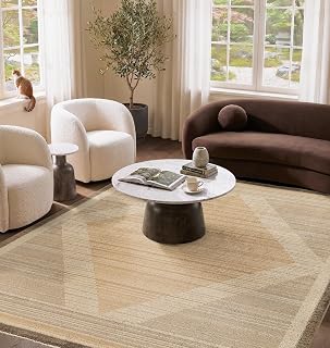 Abani Evelyn Collection Multi Area Rug - 5'3" x 7'9" - Grid Fade Pattern, Non-Shedding - Easy to Clean, Durable for Living Rooms, Dining Rooms & Bedrooms, Pet & Kid Friendly