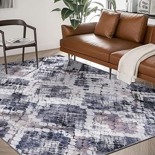 Abani Paloma Area Rug, Vintage Brown and Grey Textured 2' x 5' feet Carpet, Soft and Luxurious, Ideal for Bedroom, Living Room, Kitchen, and Indoor