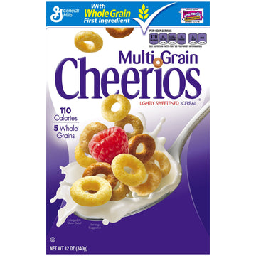 Cheerios Multi Grain Cereal by General Mills – Package size of 12.0 oz, Pack of 10, Model 1600048769