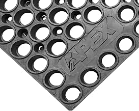Notrax T12 San-Eze® 39" x 39" Nitrile Rubber Drainage Floor Mat | MicroStop® Anti-Fatigue, Non-Slip Surface, Grease-Resistant Heavy-Duty Commercial Kitchen Mat, Black, T12S3939BL
