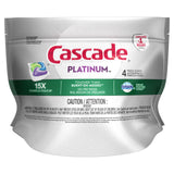 Platinum ActionPacs Dishwasher Detergent by Cascade – 4 Count (Pack of 1), Fresh Scent, Model 10037000984228