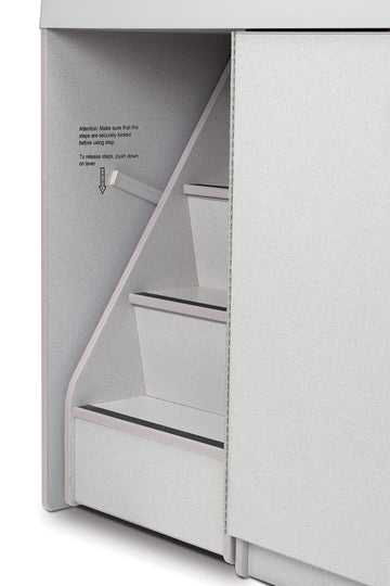 Rainbow Accents Diaper Changer with Stairs - Left - Gray by Jonti-Craft – Wood, Grey, Model 5145JC000