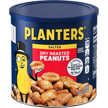 Salted Dry Roasted Peanuts by PLANTERS – 52 oz Canister (Pack of 6), Model 77S3399