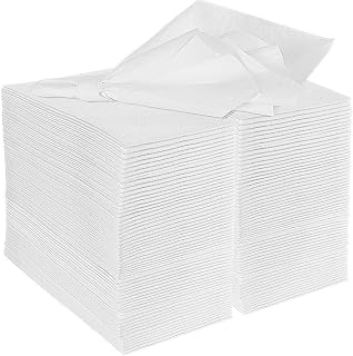 Disposable Guest Towels Paper Napkins - (100 Count) Soft, Absorbent, Airlaid Linen-Like Bath Tissue for Kitchen, Bathroom or Weddings, White Cloth-Like Towel