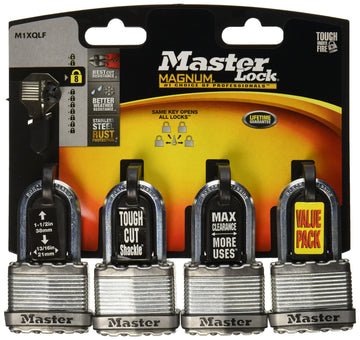 Magnum Keyed Padlock by Master Lock – 1 Pack, Stainless Steel, Silver, Model M1XQLF
