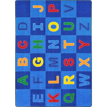 Patchwork Letters 7'8" x 10'9" Area Rug in Color Multi Nylon/Multi by Joy Carpets – 7'8" x 10'9", Multi Color