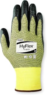 Ansell HyFlex 11-510 Kevlar Glove, Black Foam Nitrile Coating, Knit Wrist Cuff, Large, Size 9 (Pack of 12)