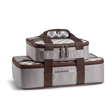 Rachael Ray Casserole Tote, Insulated Carrier for 9 x 13 Dishes, Sea Salt Grey