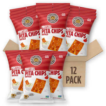 Pretzel Pita Chips by PRETZELIZED Snacks – 7 Ounce (Pack of 12), Pack of 12, Model PREZPC007