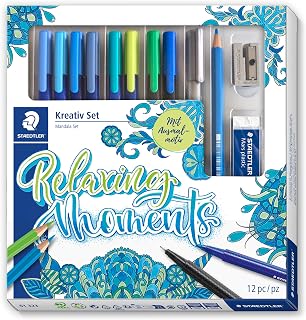 STAEDTLER Hand Lettering Set meTime 12-Piece - Hand Lettering Pens with Fineliner, Textsurfer, Metallic Pen, Calligraphy Set for Brush Lettering and Faux Calligraphy