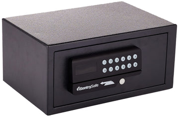 Black Steel Safe with Card Swipe Reader and Digital Keypad Lock by SentrySafe – 0.4 Cubic Feet, 0.41 cubic_feet, Alloy Steel, Black, Model H060ES