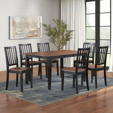 Joplin 7PC Dining Set with 6 Chairs in Brown by Steve Silver – Wood, Brown, Model JOP500N-D7PC