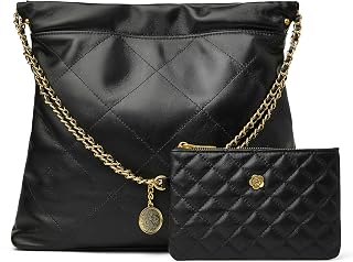 DORIS&JACKY Quilted Leather Tote Bag for Women Designer Lambskin Hobo Purse