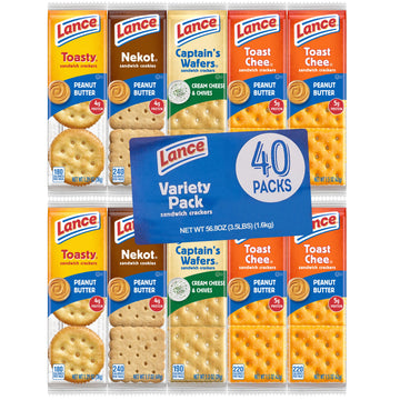 Sandwich Cracker Variety Pack (40 Count) (Pack of 2) by Lance – 113.6 Ounce (Pack of 1), Model 678395
