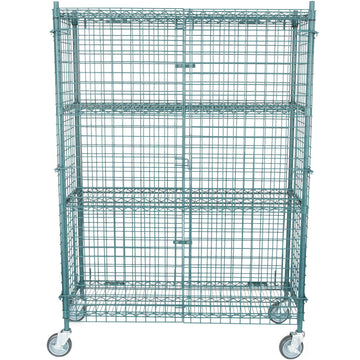 NSF Mobile Green Wire Security Cage Kit - 18" x 48" x 69" by TableTop King – Onesize, Green, Model TTK-MCWSC-42