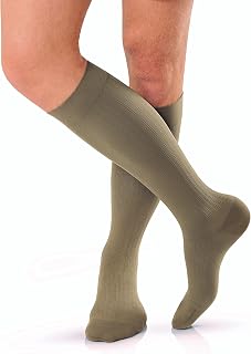 JOBST forMen Knee High 15-20 mmHg Compression Socks, Closed Toe, Small, Khaki,115012
