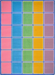 Joy Carpets Blocks Abound Rug, Pastel, 7'8" x 10'9"