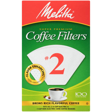 #2 Cone Coffee Filters by Melitta – 100 Count (Pack of 1), Plastic, No Color, Model 622712