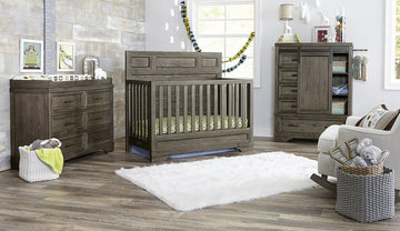 Foundry Full Bed Rails by Westwood Design – Wood, Brushed Pewter, Model FN-BR-2707RR-BPT