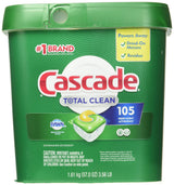 Total Clean Dishwasher Detergent Fresh 105 Scent ActionPacs Net Wt 57 Ounce by Cascade – 57 Ounce (Pack of 1), Model 968020