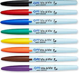EXPO 16678B Vis-A-Vis Wet-Erase Overhead Transparency Markers, Fine Point, Assorted Colors, 8-Count