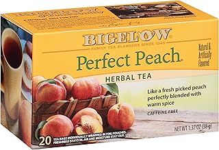 Bigelow Tea Perfect Peach Herbal Tea Bags, 20 Count (Pack of 6)