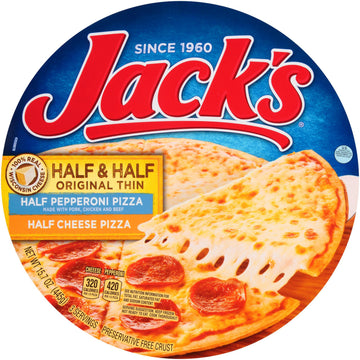 Original Crust, Half Pepperoni & Half Cheese, 15.6 oz. (12 count) by Jack's – Commercial Grade
