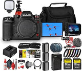 Panasonic LUMIX S1 II Mirrorless Camera | 24.2MP Full-Frame BSI Sensor, 6K Video, Dual I.S. 2, Phase Hybrid AF, 30fps Burst, L-Mount Body (DC-S1M2SBODY) + Monitor + 2 x 64GB Card + Video Mic + More