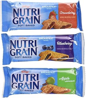 Nutri Grain Nutri-Grain Cereal Bar, Variety Pack/32 Strawberry/32 Blueberry/32 Apple Cinnamon, 1.3 oz Bars (Pack of 96)