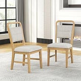 Roundhill Furniture Arden Solid Wood Frame Dining Chairs, Set of 2