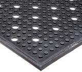 T23 General Purpose Rubber Multi-Mat II Safety/Anti-Fatigue Mat by Notrax – 3' Width x 4' Length, Rubber, Black, Model T23S0034BL