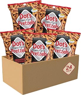 Dot's Homestyle Pretzels 1.5 Ounce Lunchbox Size Individual Pack Original Seasoned Pretzel Twists (24 Pack)