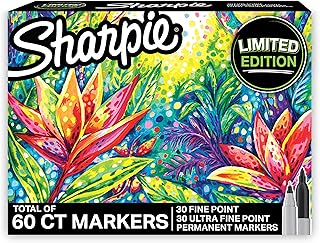 Sharpie Permanent Markers Limited Edition Set, Contains Fine Point Markers and Ultra-Fine Point Markers, 60 Count