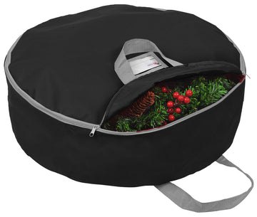 Primode Heavy Duty Wreath Storage Bag, 24 Inch, Black