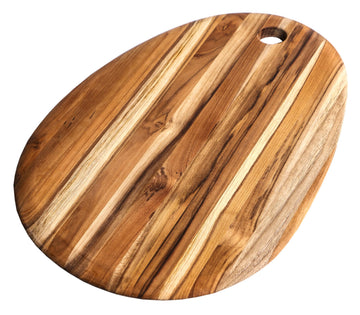 Edge Grain Oval Cutting and Serving Board | 18" x 12" x .55" by Teakhaus – Teak Wood, Model 0810996012174