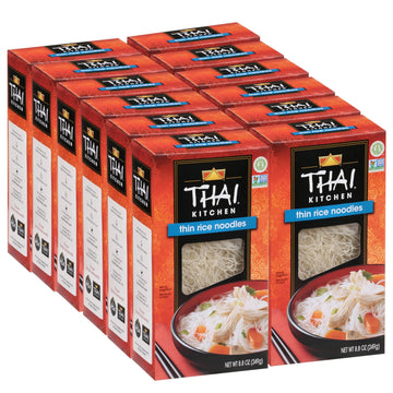 Gluten Free Thin Rice Noodles by Thai Kitchen – 8.8 Ounce (Pack of 12), No Color, Pack of 12, Model 737628025305