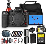 Panasonic LUMIX S1 II Mirrorless Camera | 24.2MP Full-Frame BSI Sensor, 6K Video, Dual I.S. 2, Phase Hybrid AF, 30fps Burst, L-Mount Body (DC-S1M2SBODY) + 64GB Card + Photo Software + Battery + More