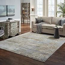 Oriental Weavers Formations Hand-Made Area Rug - 70001-8' x 10' - in Blue/Brown - Modern Style, Hand-Made Viscose Rugs, Dining, Living Room Rug